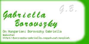 gabriella borovszky business card